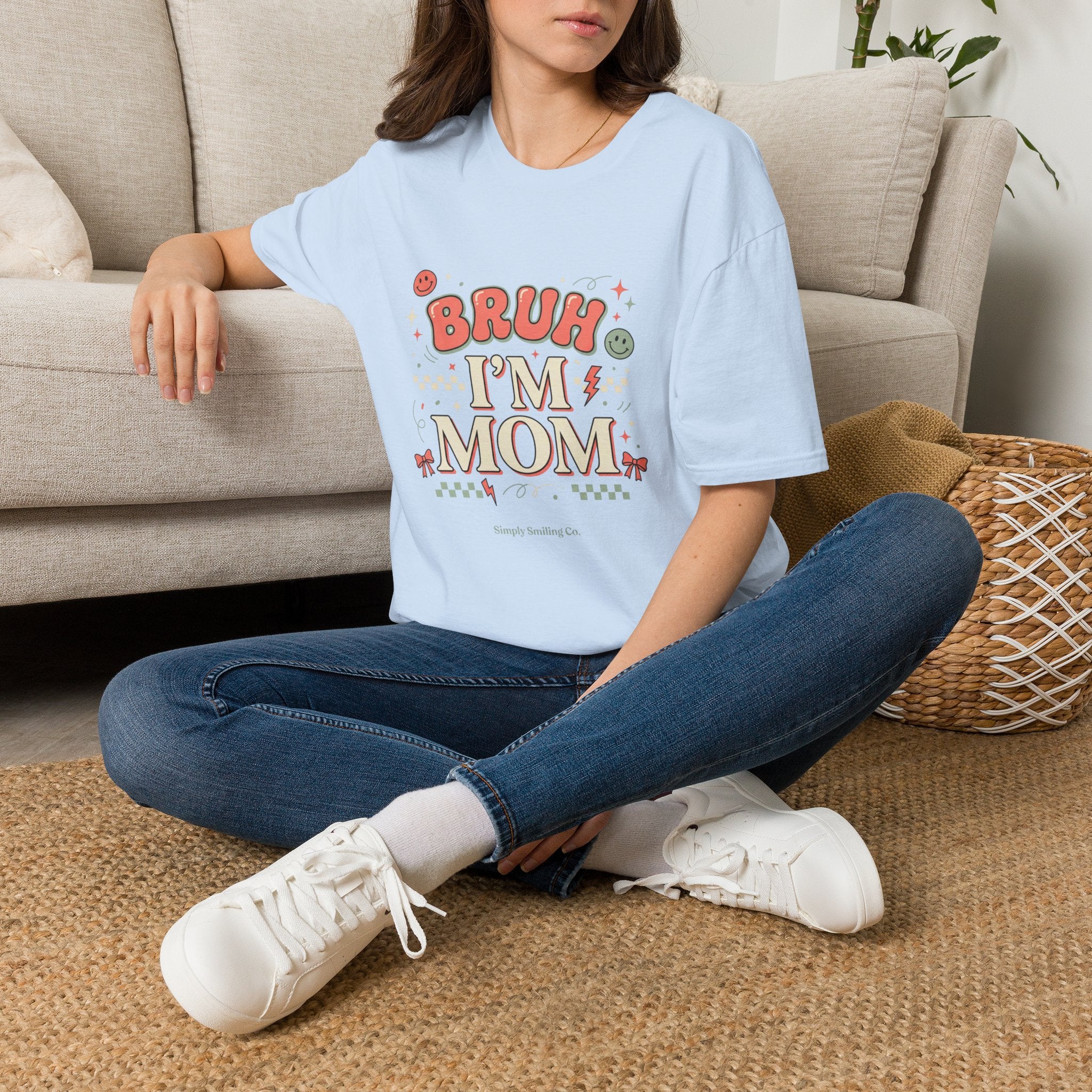 Bruh I'm Mom T‑Shirt — Funny Retro Mom Graphic Tee for New & Busy Moms