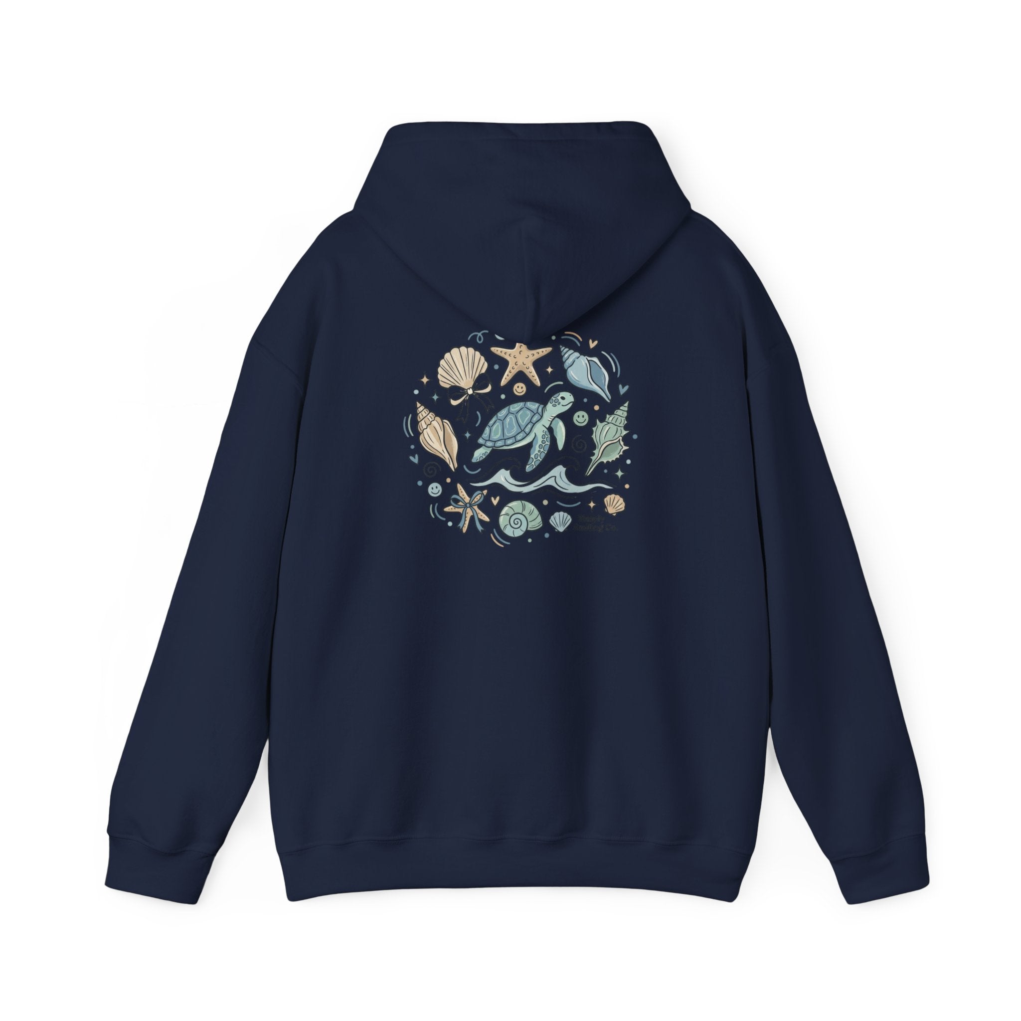 Coastal Shell Collage Hoodie | ocean aesthetic, sea breeze