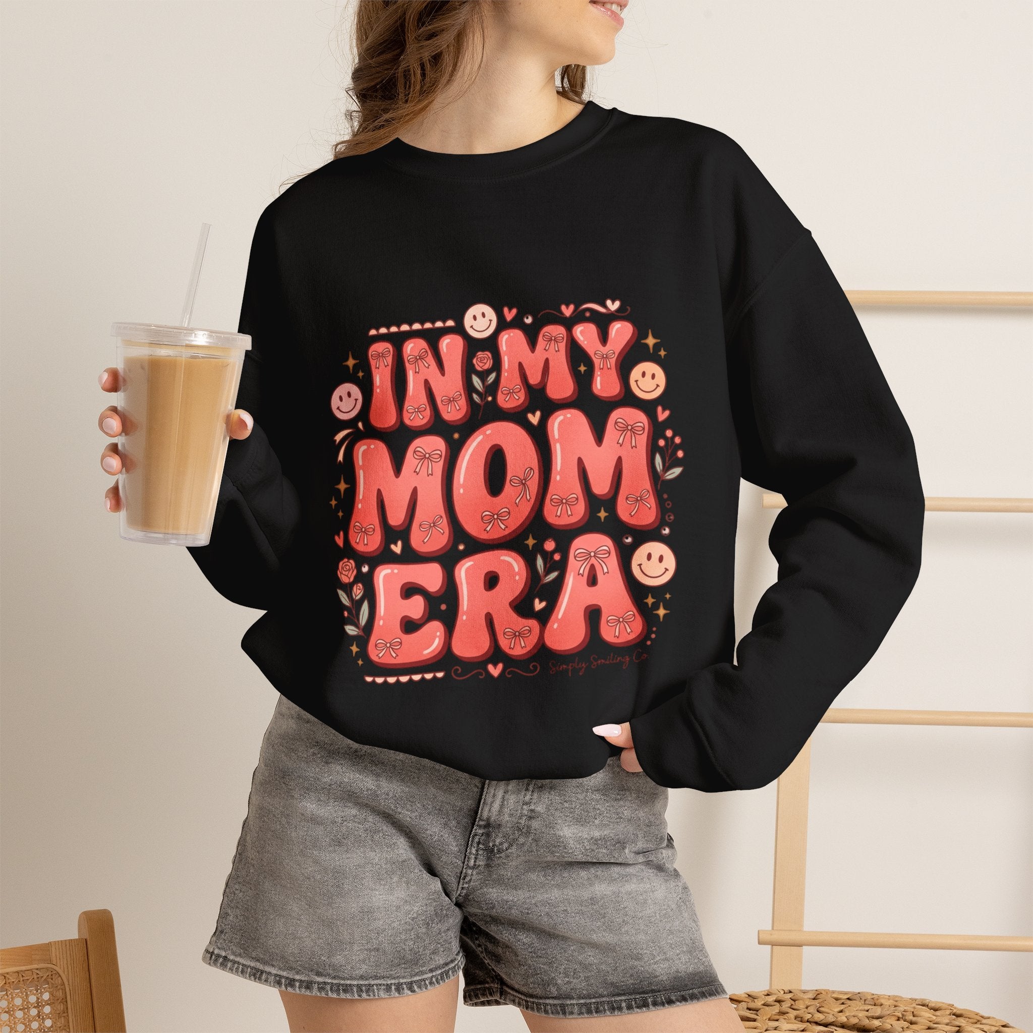 Mom Era Crewneck Sweatshirt — "In My Mom Era" Retro Graphic