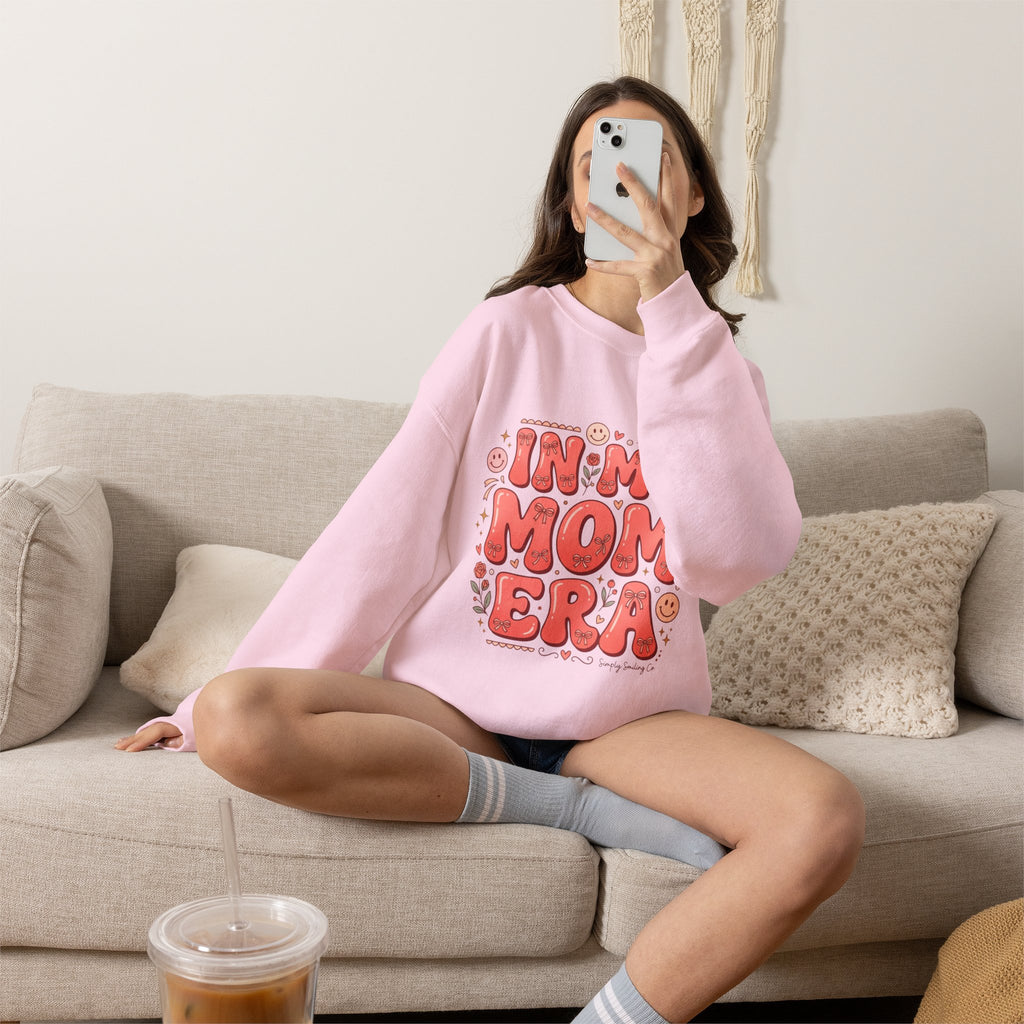 Mom Era Crewneck Sweatshirt — "In My Mom Era" Retro Graphic