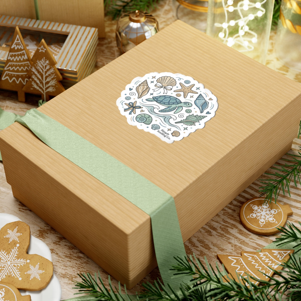 Sea Turtle Coastal Sticker | ocean aesthetic, pastel seafoam
