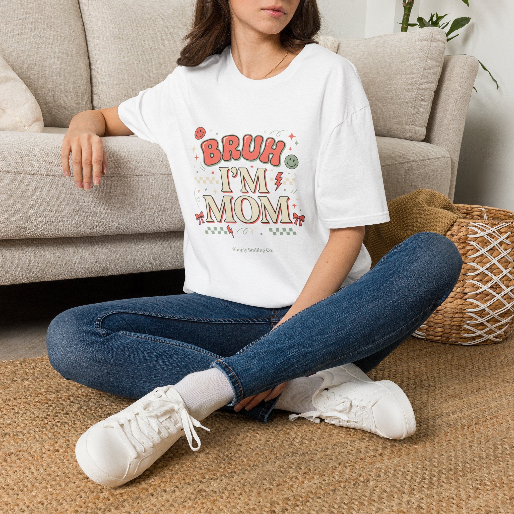 Bruh I'm Mom T‑Shirt — Funny Retro Mom Graphic Tee for New & Busy Moms
