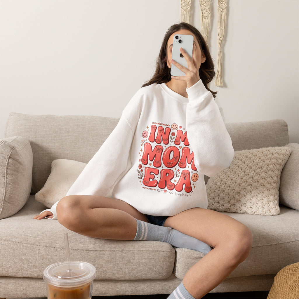 Mom Era Crewneck Sweatshirt — "In My Mom Era" Retro Graphic