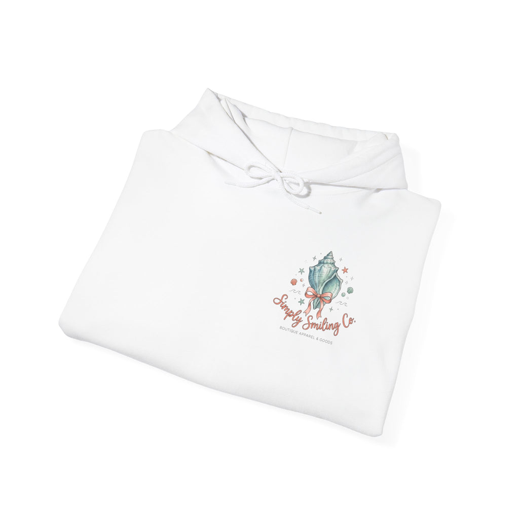 Coastal Shell Collage Hoodie | ocean aesthetic, sea breeze