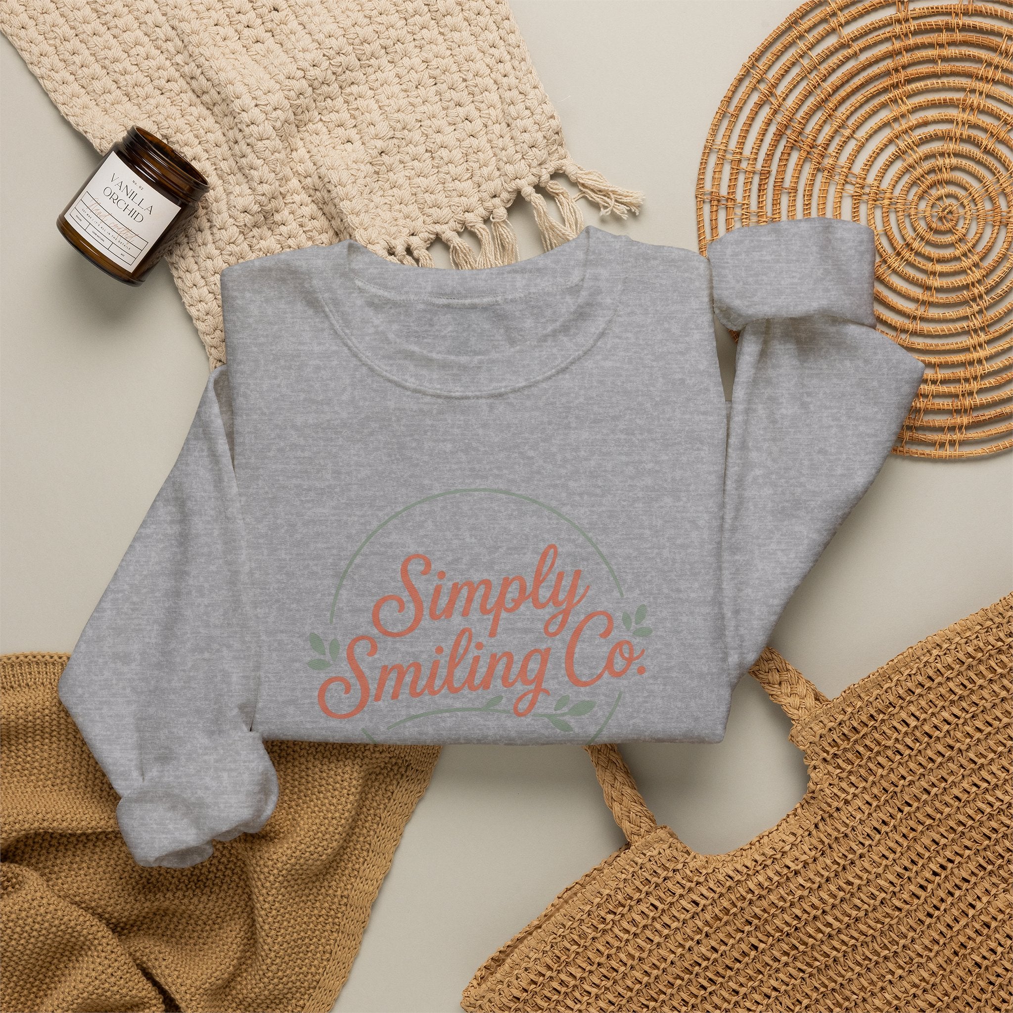 Simply Smiling Co. Crewneck Sweatshirt | Gen Z sassy, minimalist type