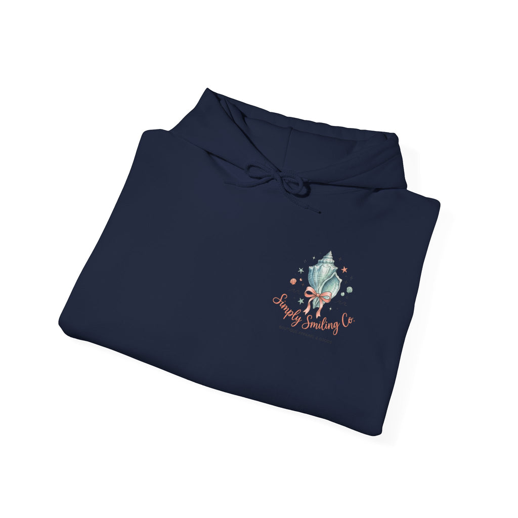 Coastal Shell Collage Hoodie | ocean aesthetic, sea breeze