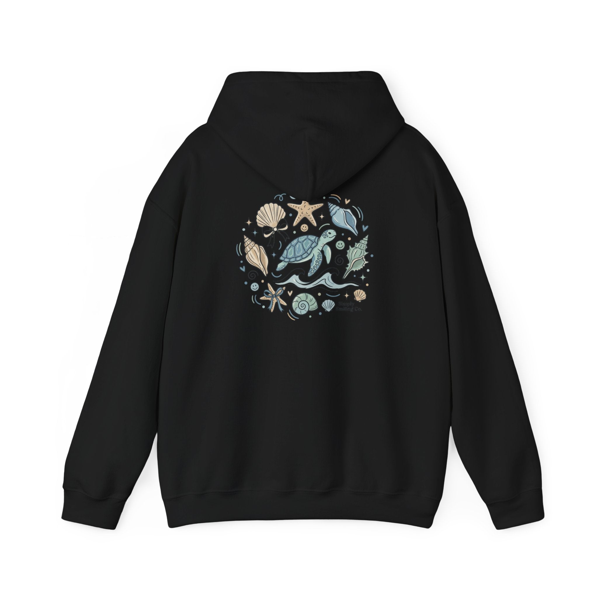 Coastal Shell Collage Hoodie | ocean aesthetic, sea breeze