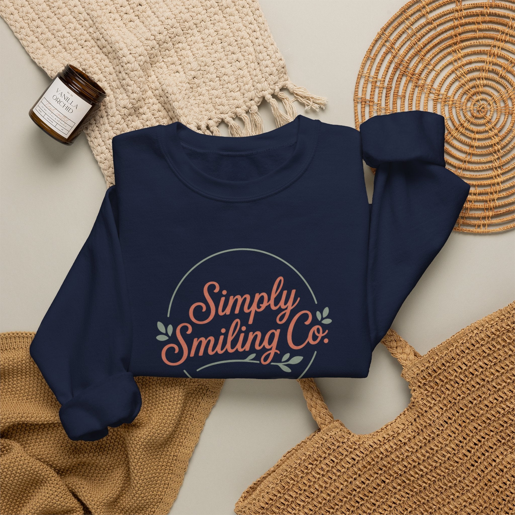 Simply Smiling Co. Crewneck Sweatshirt | Gen Z sassy, minimalist type