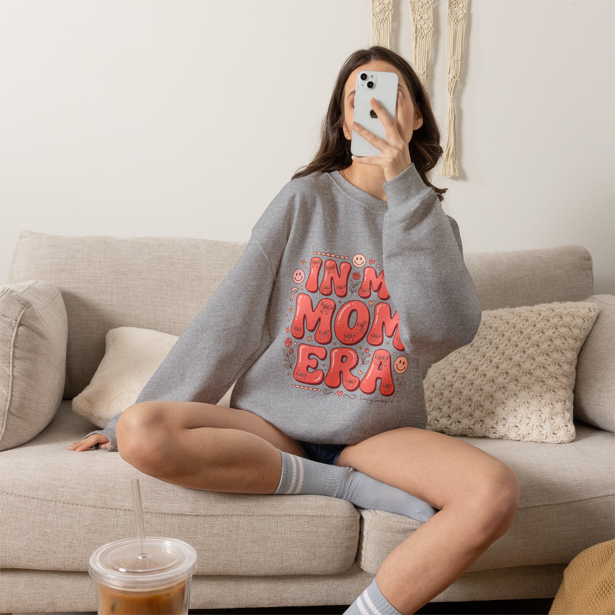 Mom Era Crewneck Sweatshirt — "In My Mom Era" Retro Graphic