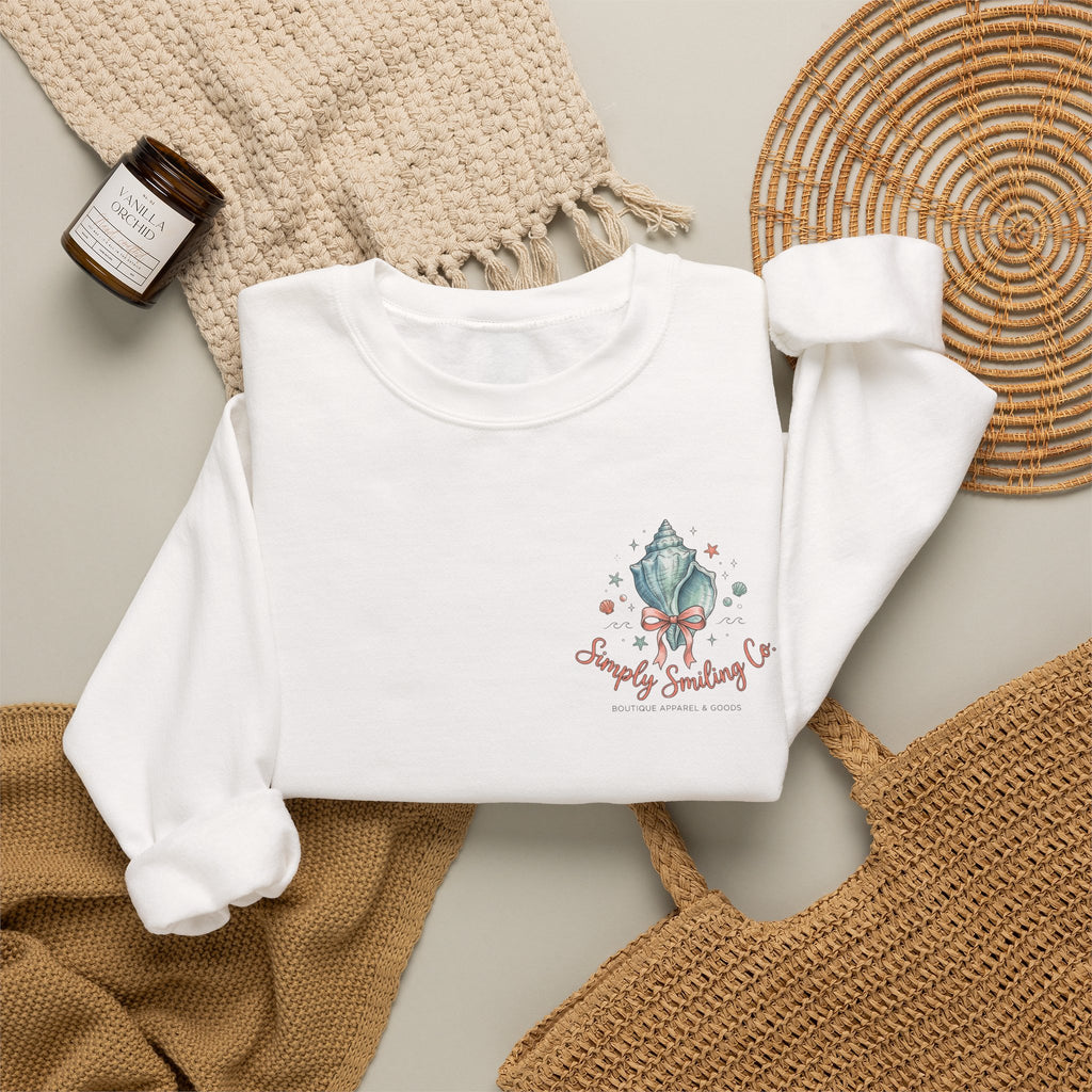 Seaside Shells Crewneck Sweatshirt | coastal aesthetic, sea breeze