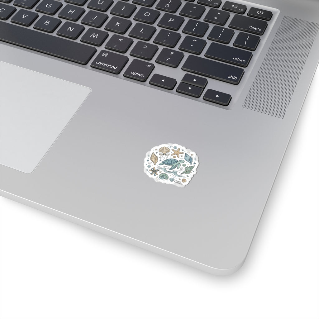 Sea Turtle Coastal Sticker | ocean aesthetic, pastel seafoam