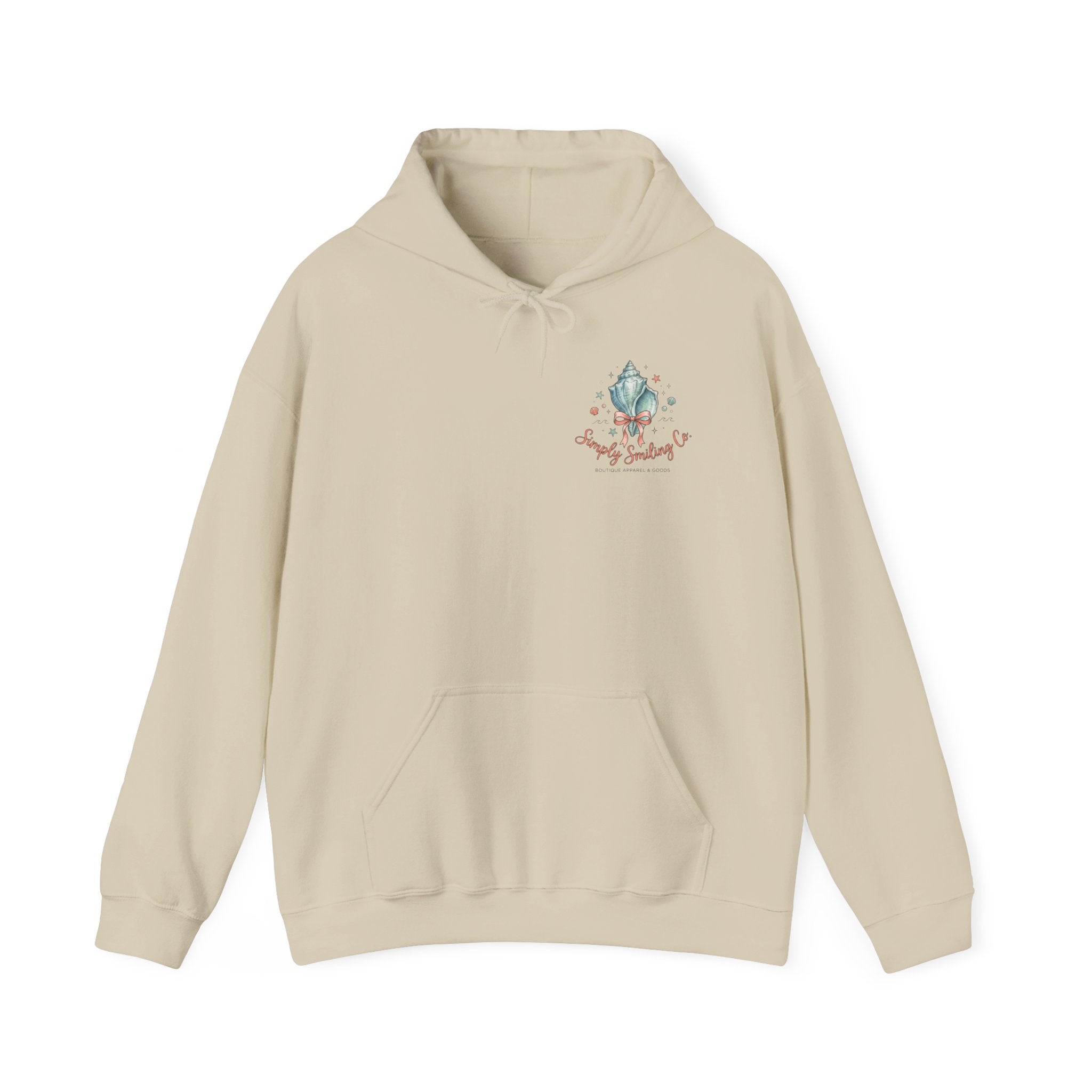 Coastal Shell Collage Hoodie | ocean aesthetic, sea breeze