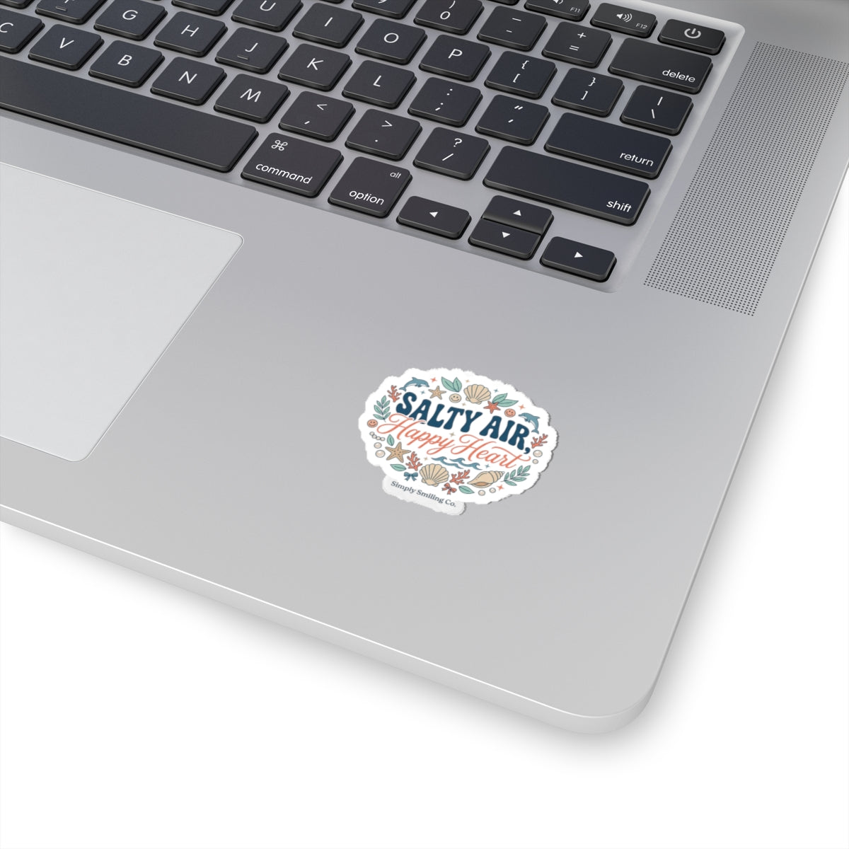 Salty Air Happy Heart Kiss-Cut Stickers | coastal aesthetic, seafoam blue
