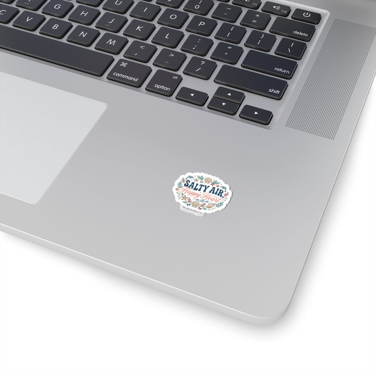 Salty Air Happy Heart Kiss-Cut Stickers | coastal aesthetic, seafoam blue