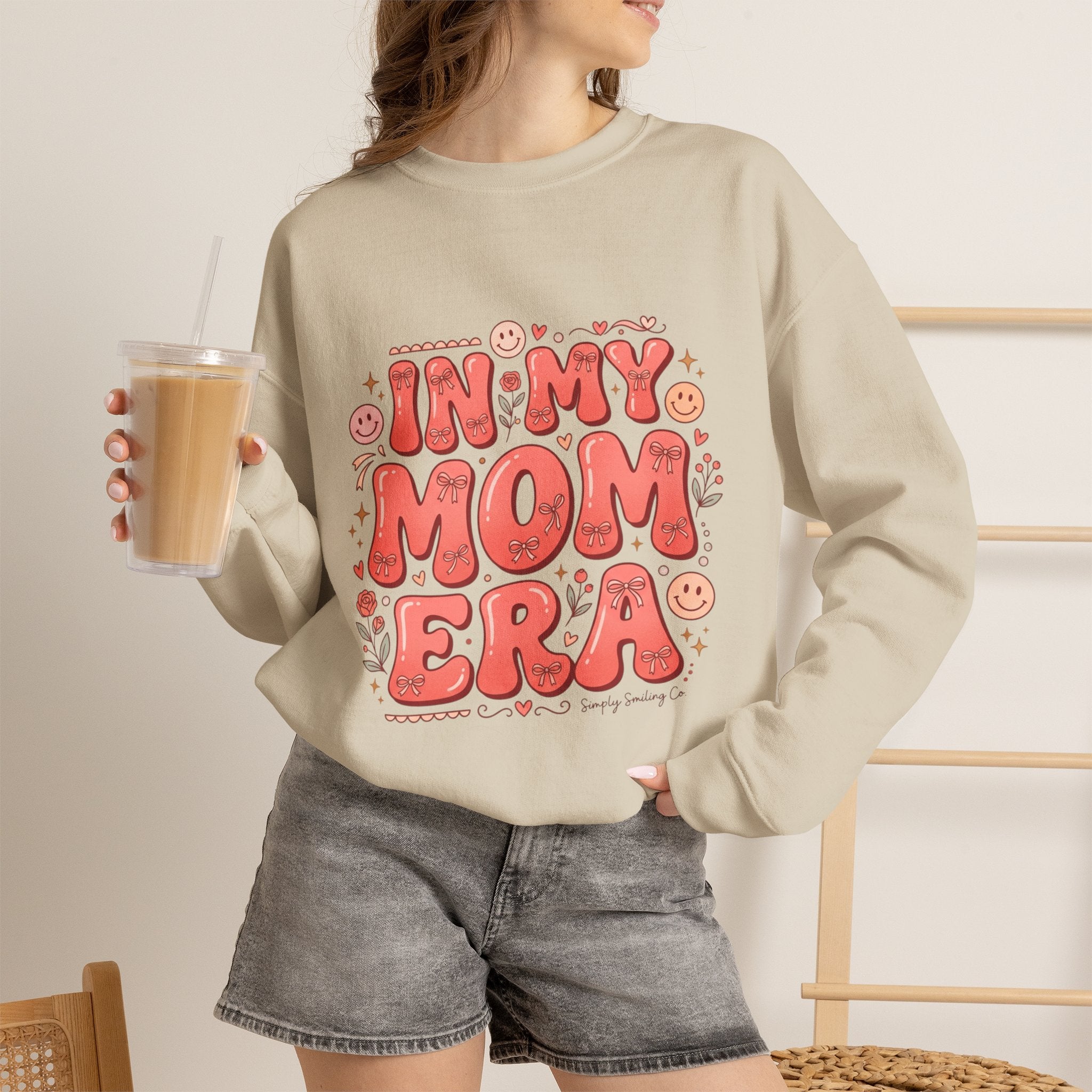 Mom Era Crewneck Sweatshirt — "In My Mom Era" Retro Graphic