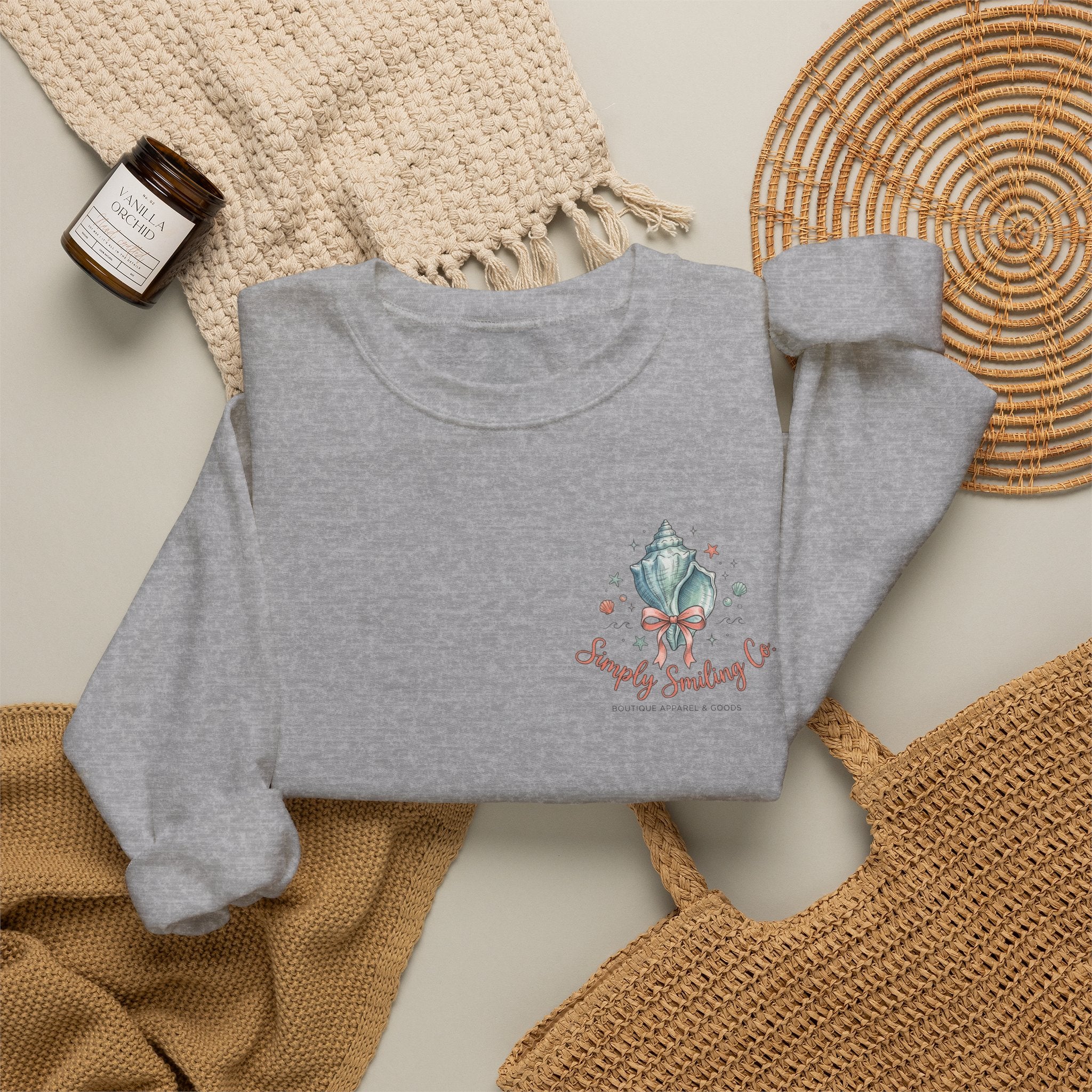 Seaside Shells Crewneck Sweatshirt | coastal aesthetic, sea breeze