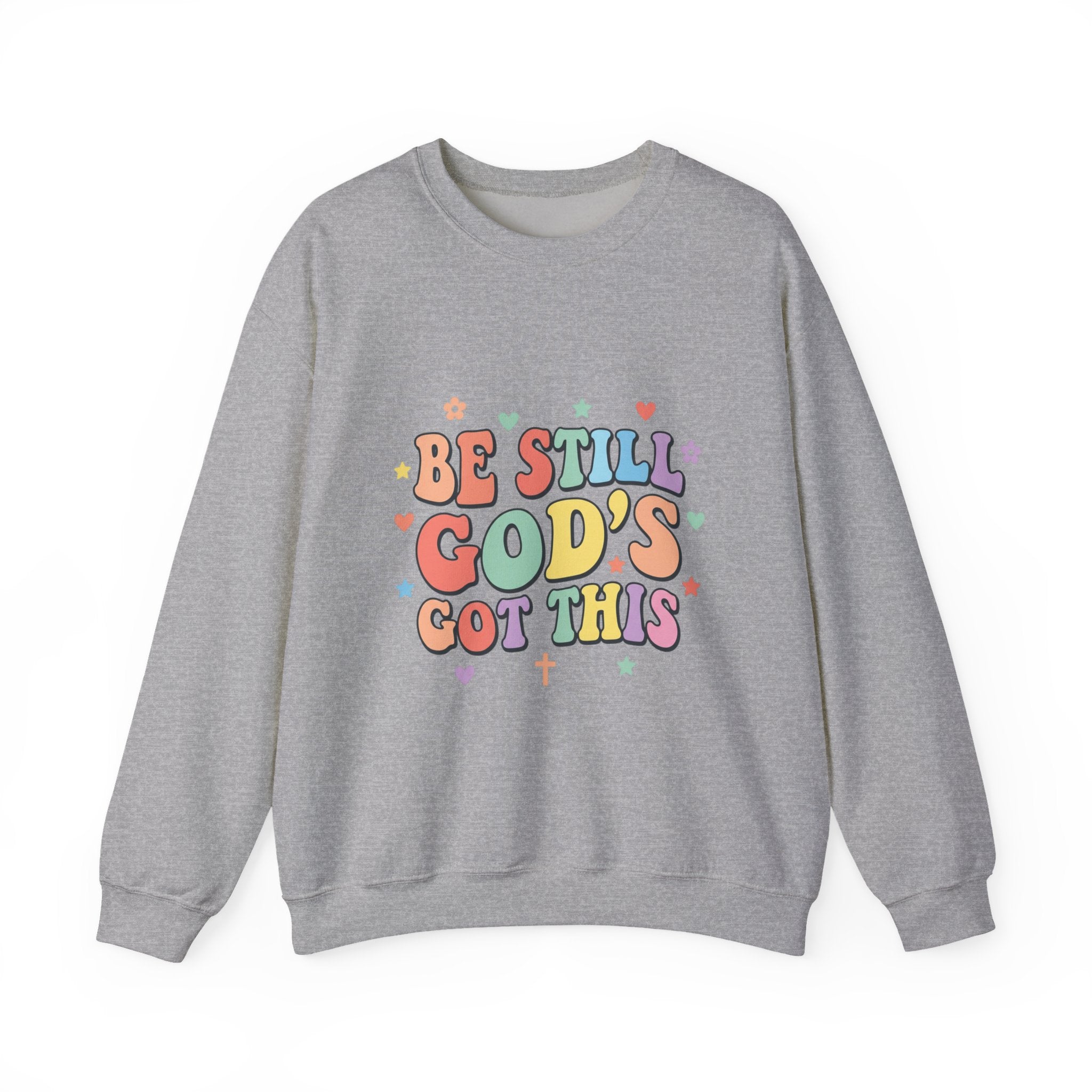 Be Still God's Got This Sweatshirt | Christian encouragement, pastel groovy faith design