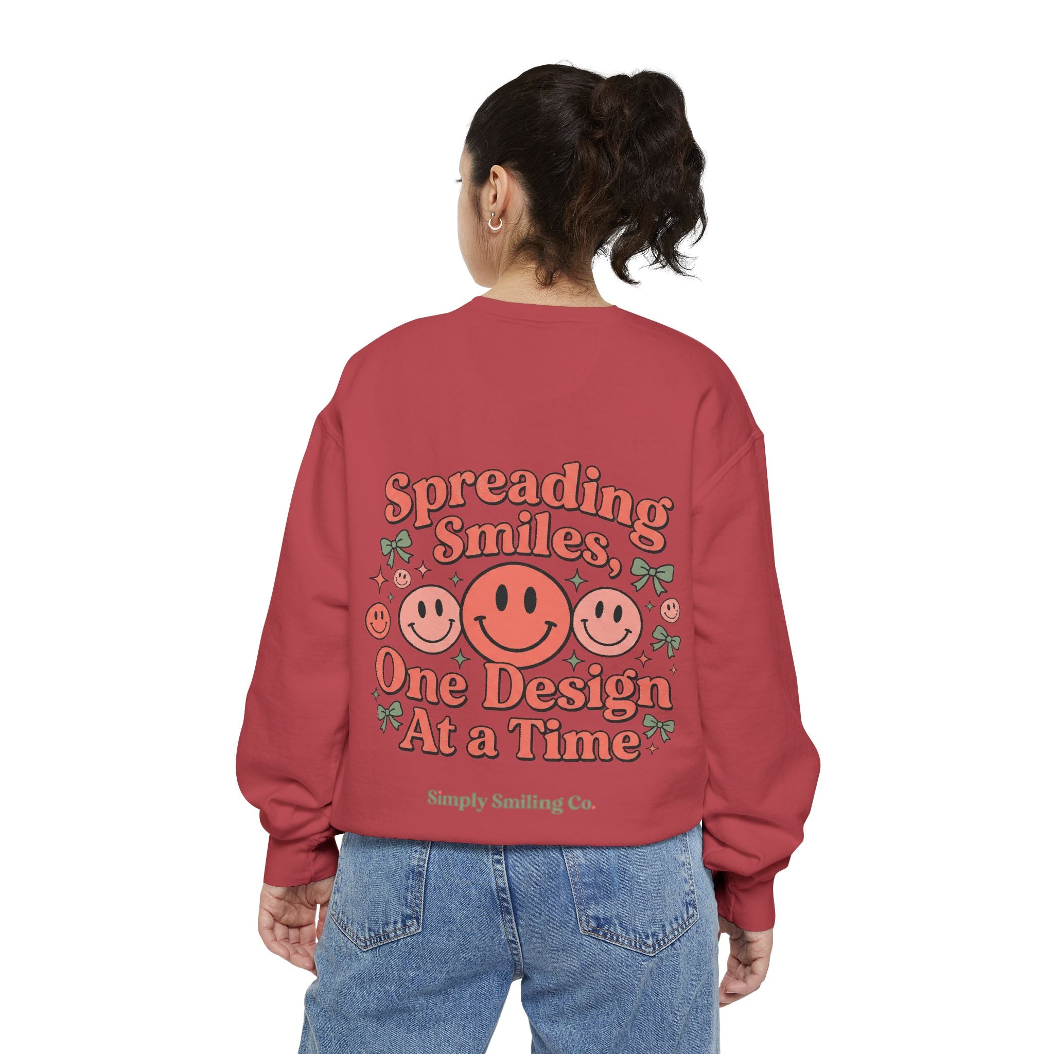Sweatshirt — "Spreading Smiles, One Design At A Time" Retro Smiley Crewneck