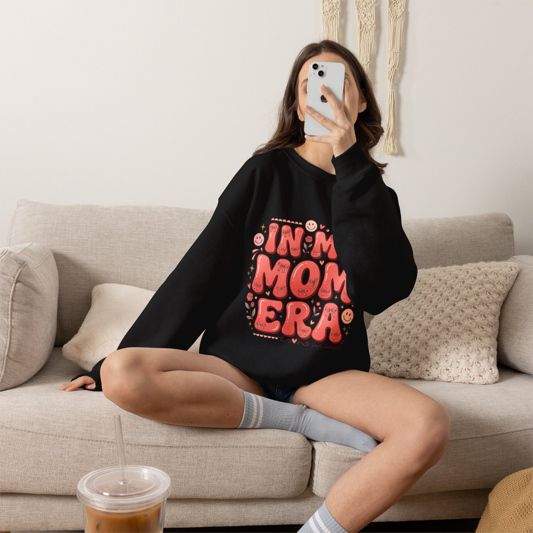 Mom Era Crewneck Sweatshirt — "In My Mom Era" Retro Graphic