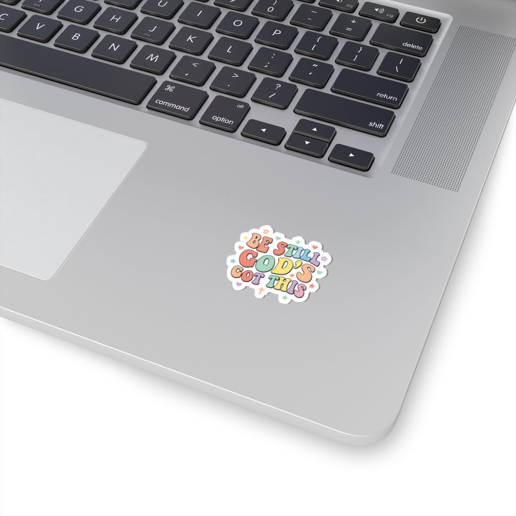 Be Still God's Got This Sticker | Christian Encouragement, Pastel Retro Groovy Scripture