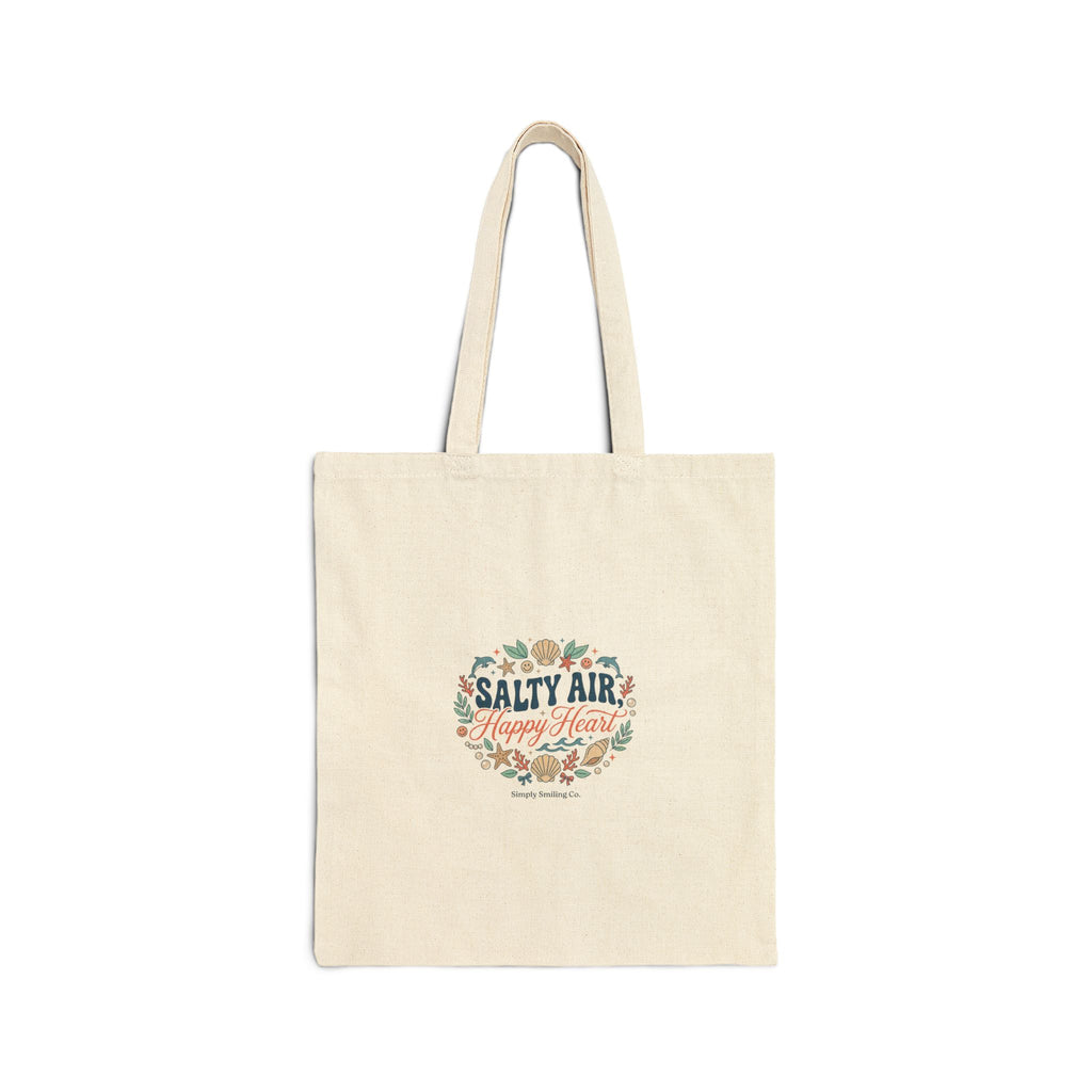 Salty Air floral coastal tote | Ocean Aesthetic, seafoam pastel