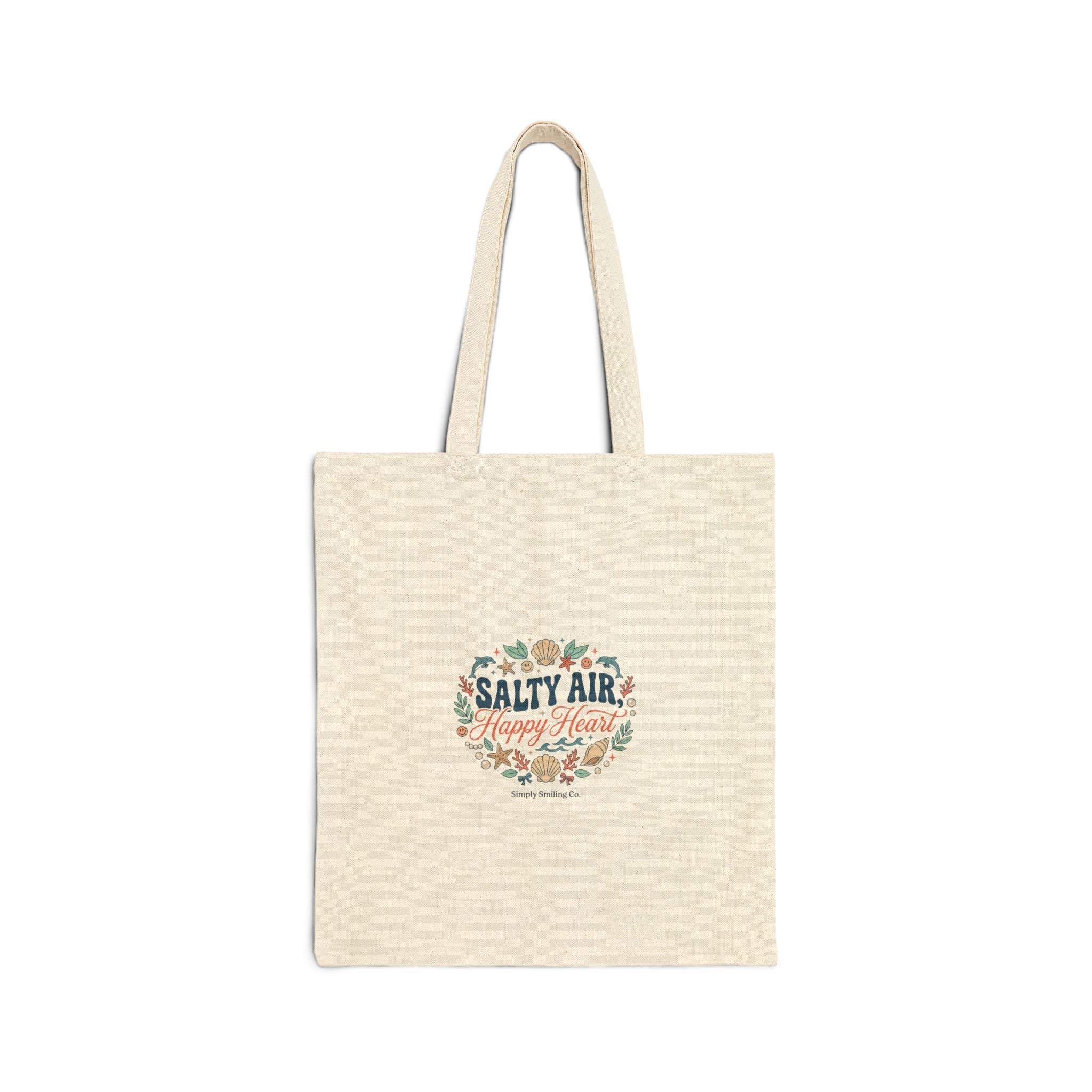 Salty Air floral coastal tote | Ocean Aesthetic, seafoam pastel
