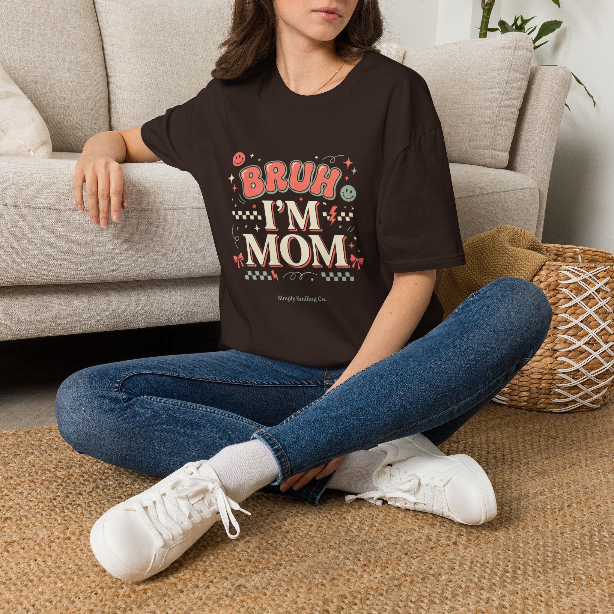 Bruh I'm Mom T‑Shirt — Funny Retro Mom Graphic Tee for New & Busy Moms