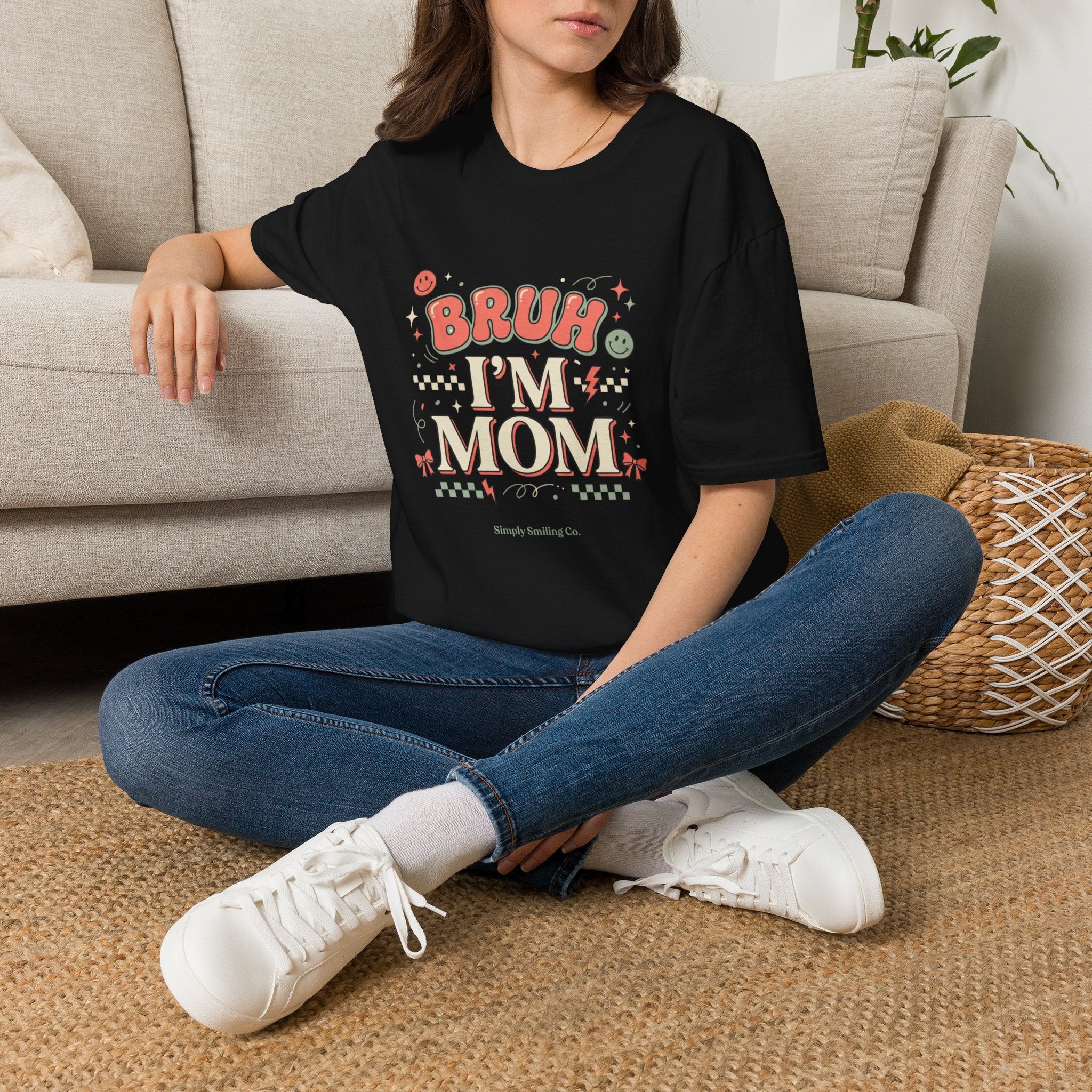 Bruh I'm Mom T‑Shirt — Funny Retro Mom Graphic Tee for New & Busy Moms