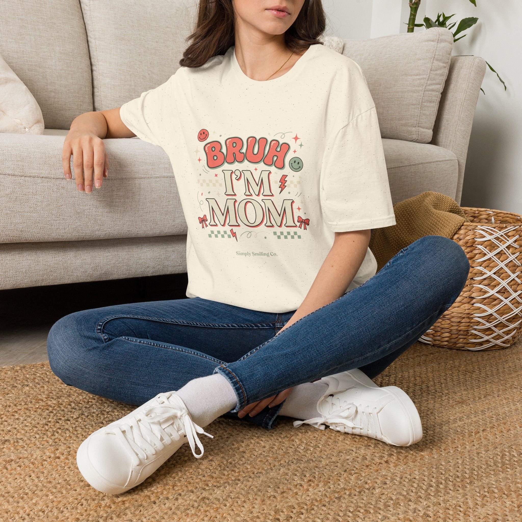 Bruh I'm Mom T‑Shirt — Funny Retro Mom Graphic Tee for New & Busy Moms
