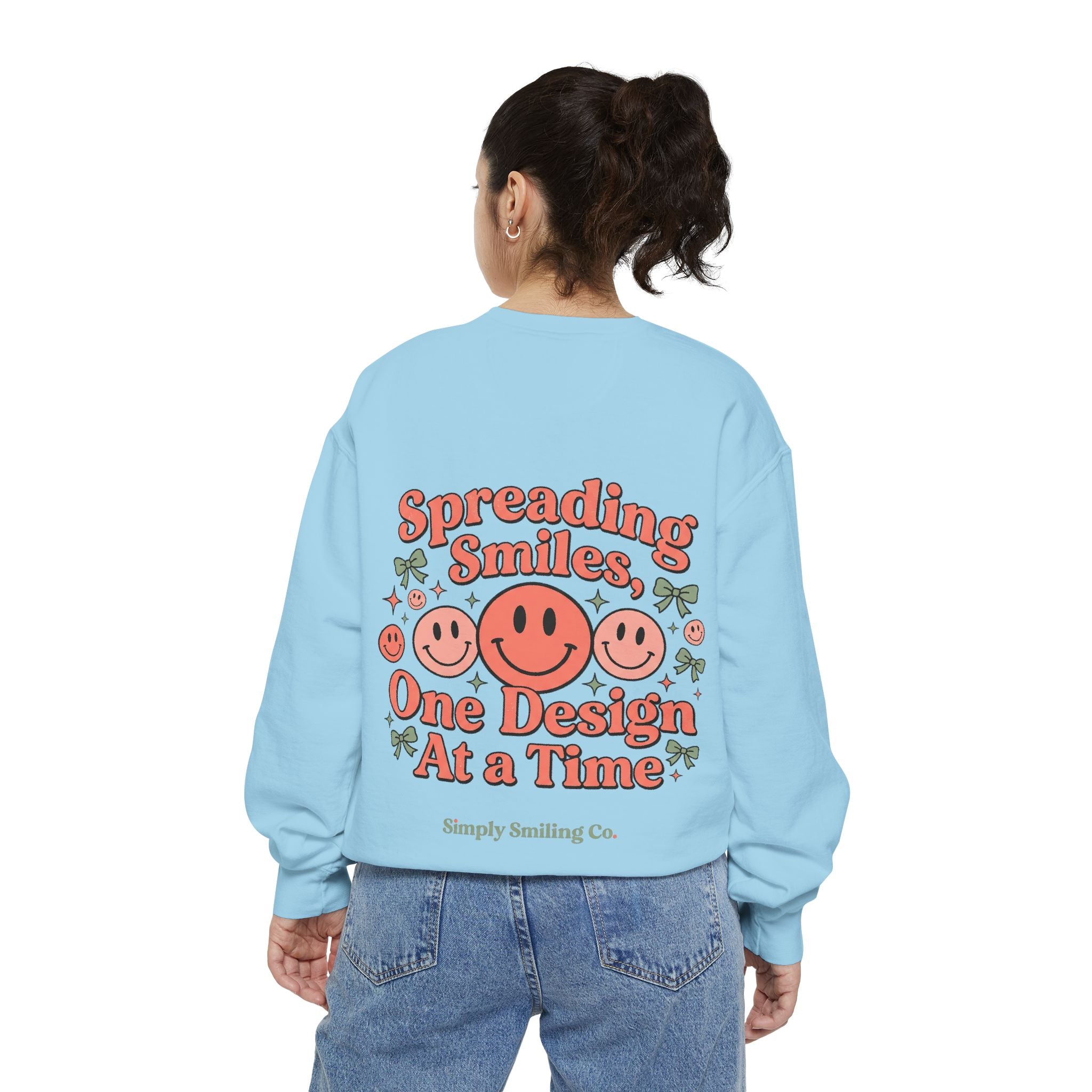Sweatshirt — "Spreading Smiles, One Design At A Time" Retro Smiley Crewneck