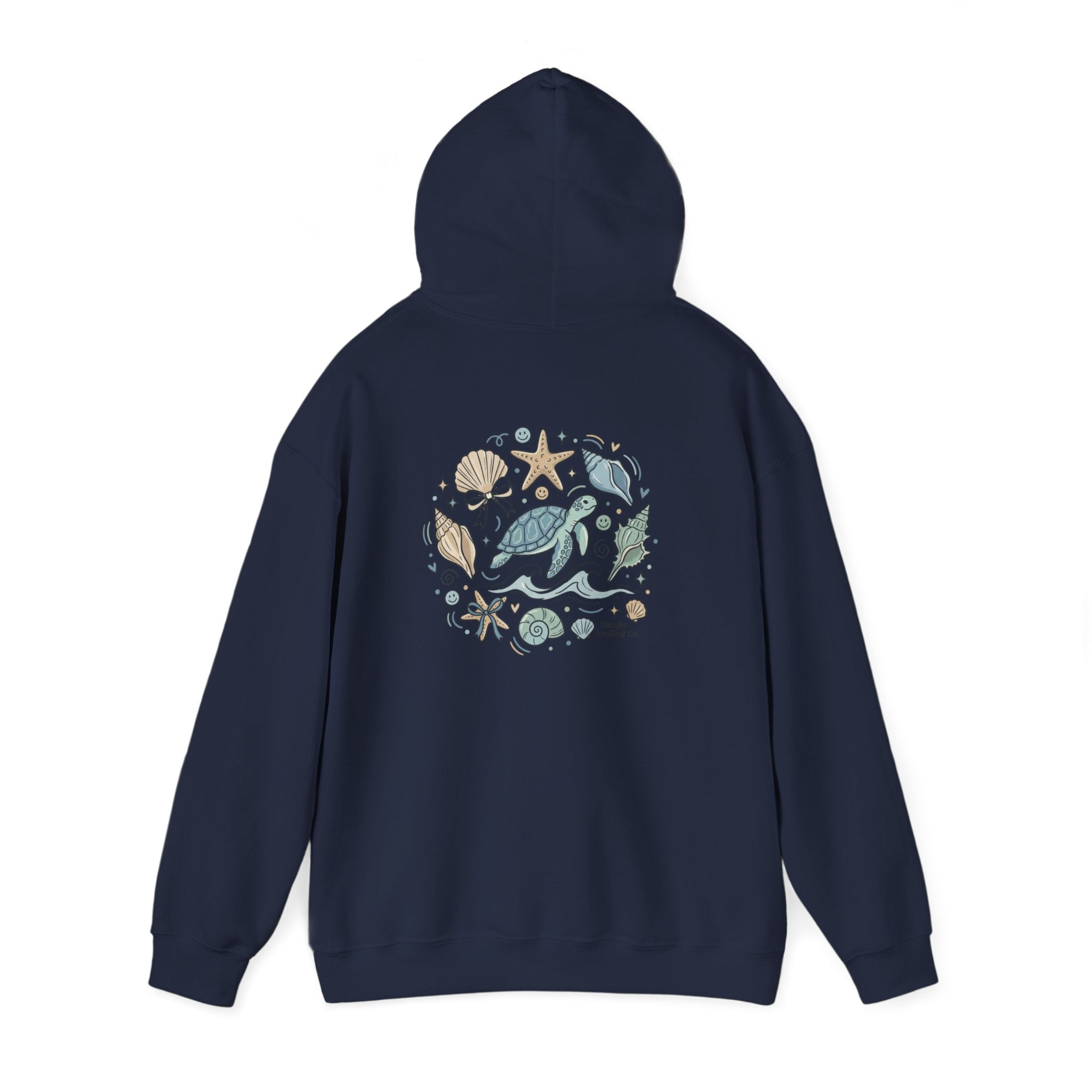 Coastal Shell Collage Hoodie | ocean aesthetic, sea breeze