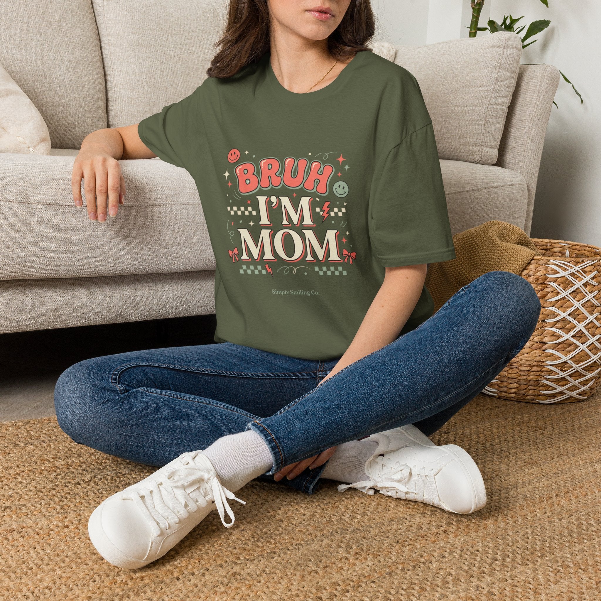 Bruh I'm Mom T‑Shirt — Funny Retro Mom Graphic Tee for New & Busy Moms
