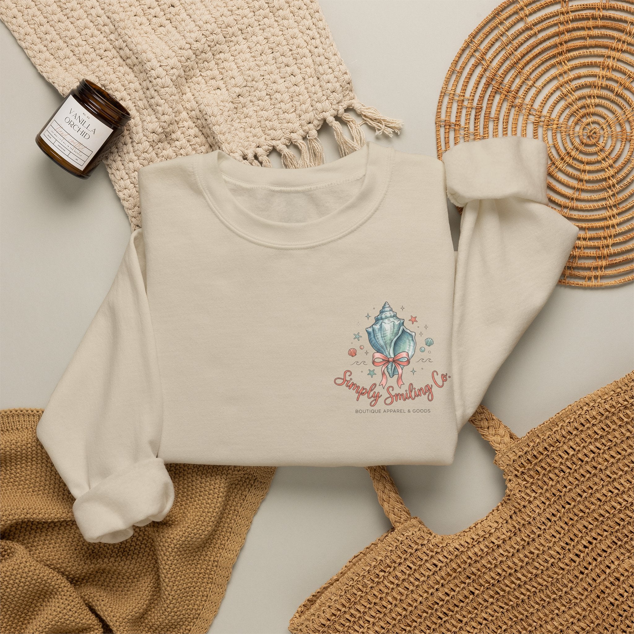 Seaside Shells Crewneck Sweatshirt | coastal aesthetic, sea breeze