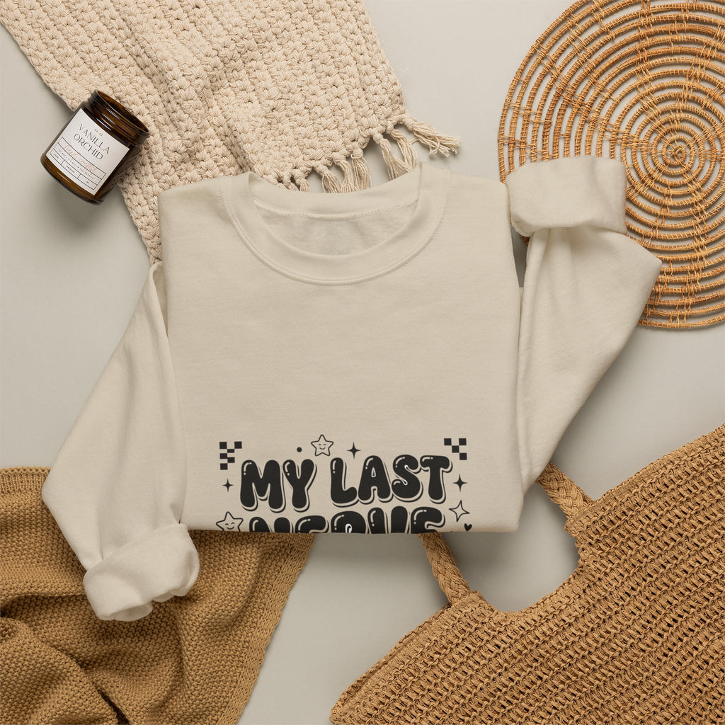 My Last Nerve sweatshirt | Sassy Gen Z sarcastic typography, coquette aesthetic