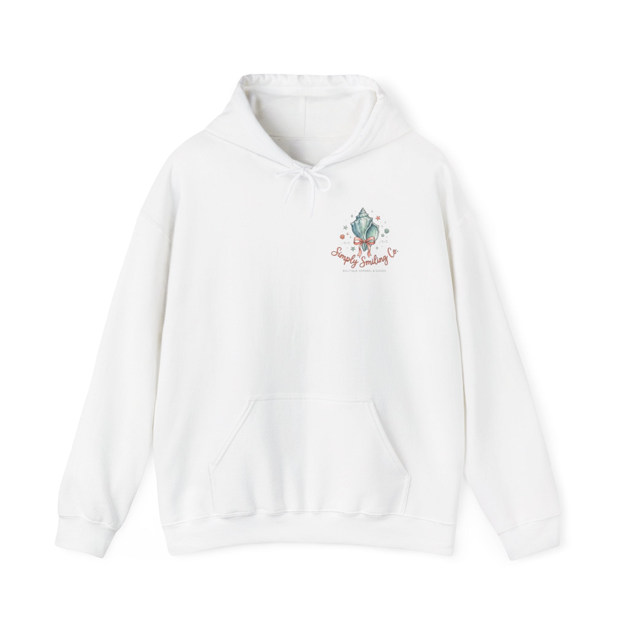 Coastal Shell Collage Hoodie | ocean aesthetic, sea breeze