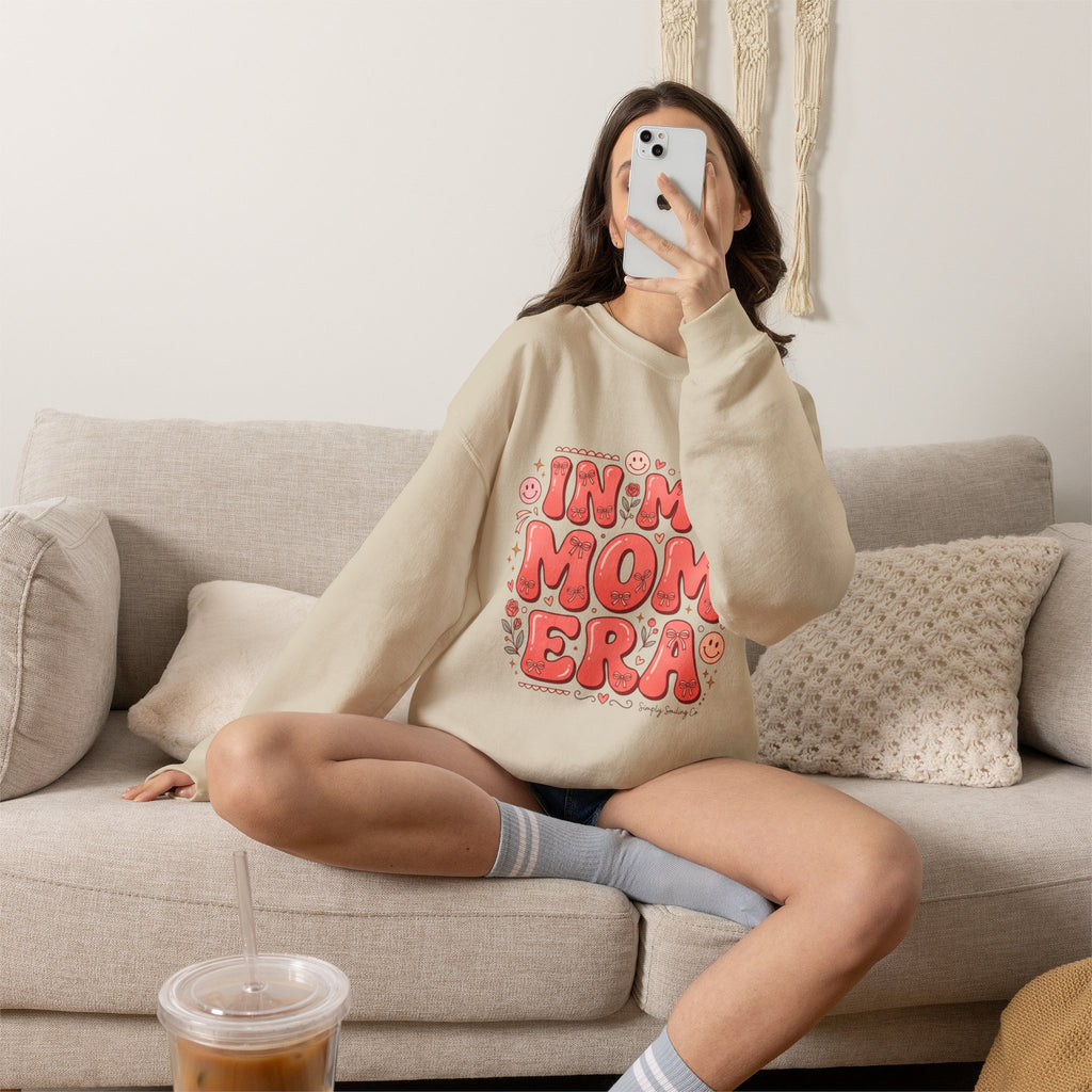 Mom Era Crewneck Sweatshirt — "In My Mom Era" Retro Graphic