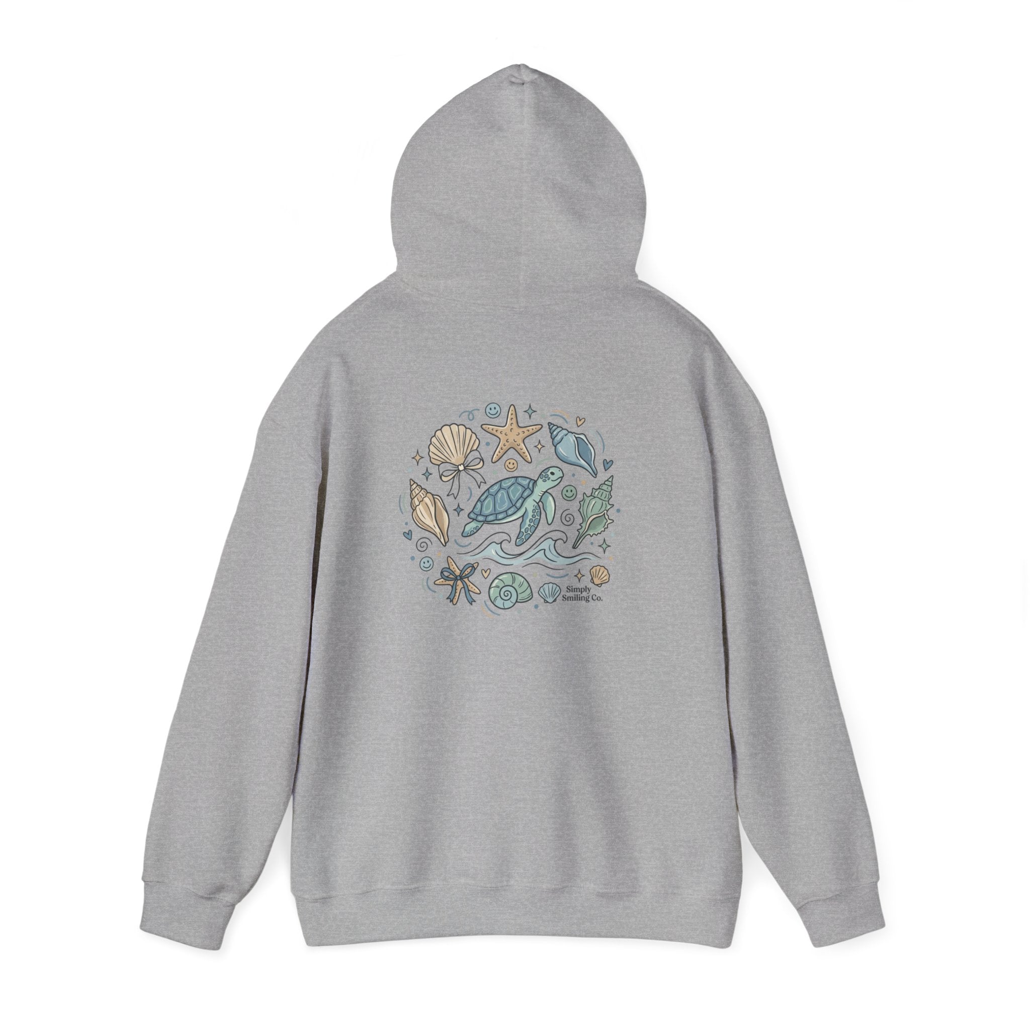 Coastal Shell Collage Hoodie | ocean aesthetic, sea breeze
