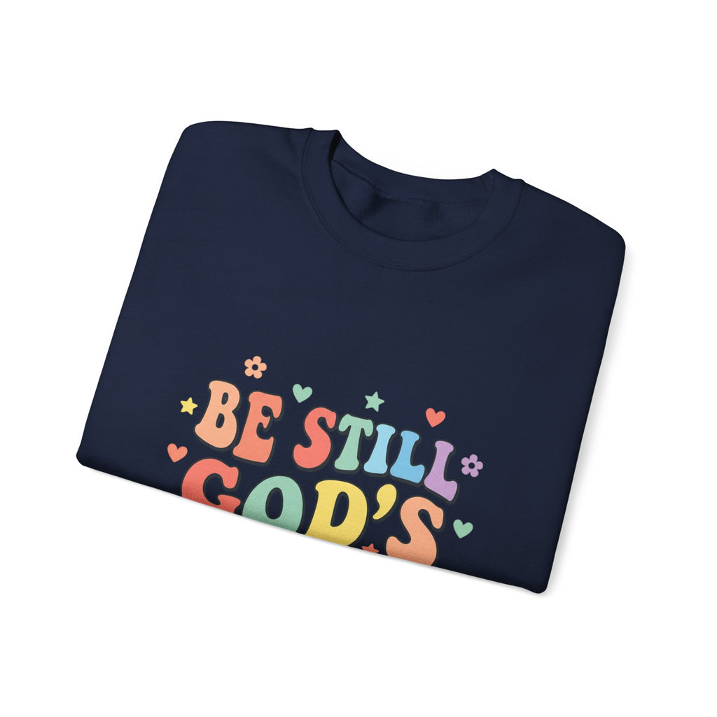 Be Still God's Got This Sweatshirt | Christian encouragement, pastel groovy faith design